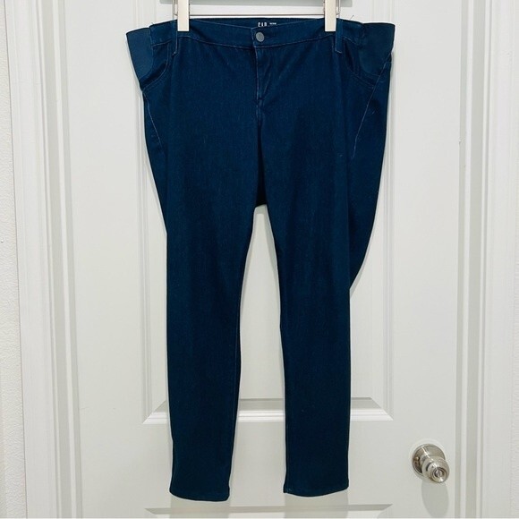 GAP Maternity Ankle Jeggings Dark Wash Sz 18/34R Stretchy Adjustable Side Panels - Picture 3 of 13